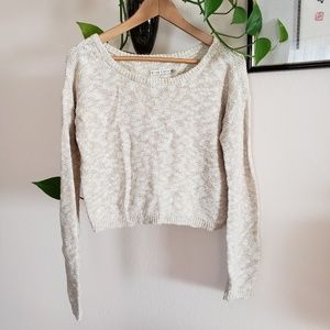 Alice & Olivia Cropped Beige Taupe Sweater Small